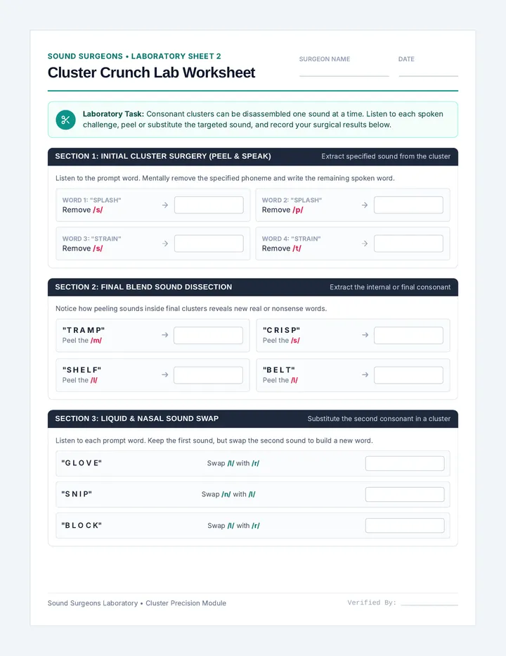 Cluster Crunch Lab Worksheet