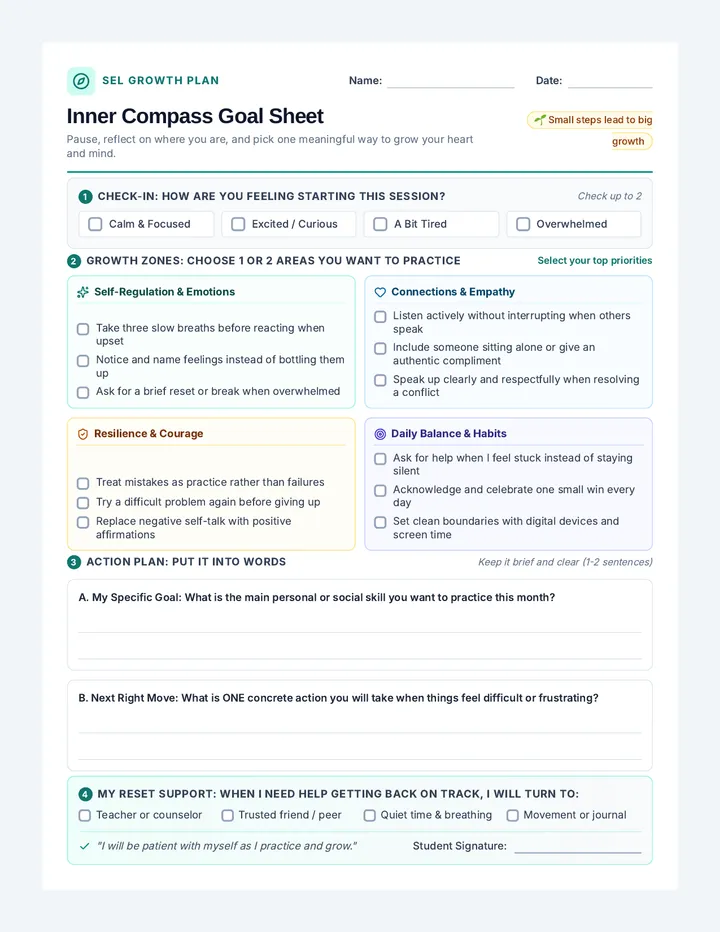 Inner Compass Worksheet
