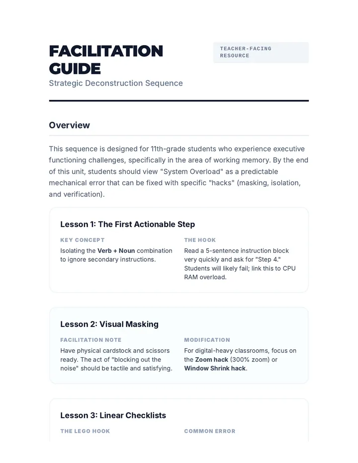 Deconstruction Teacher Guide