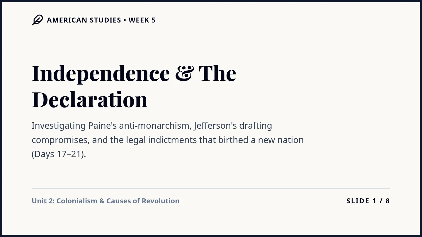 Independence and Declaration Slides