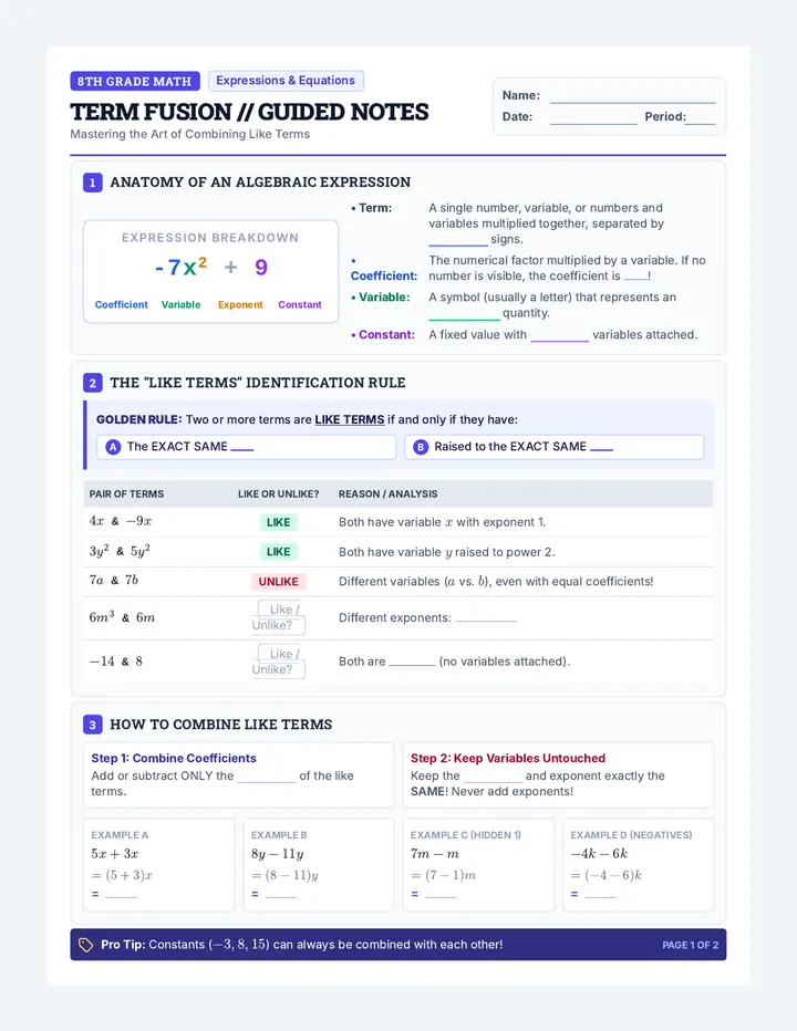 Term Fusion Notes Handout