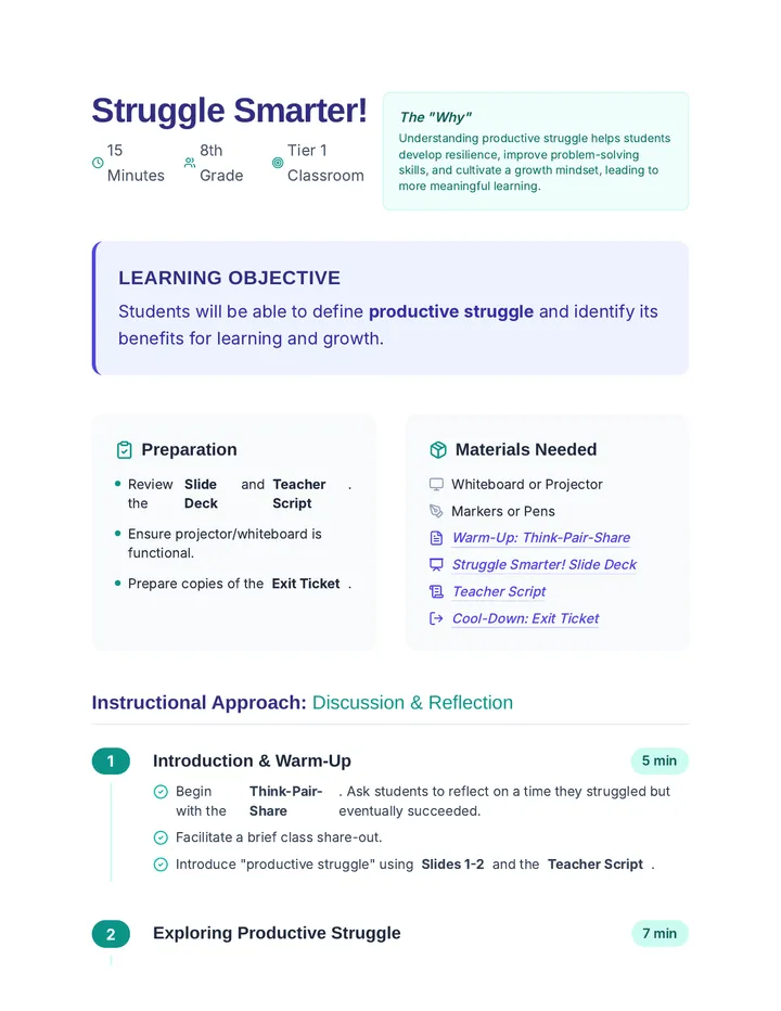 Struggle Smarter Lesson Plan