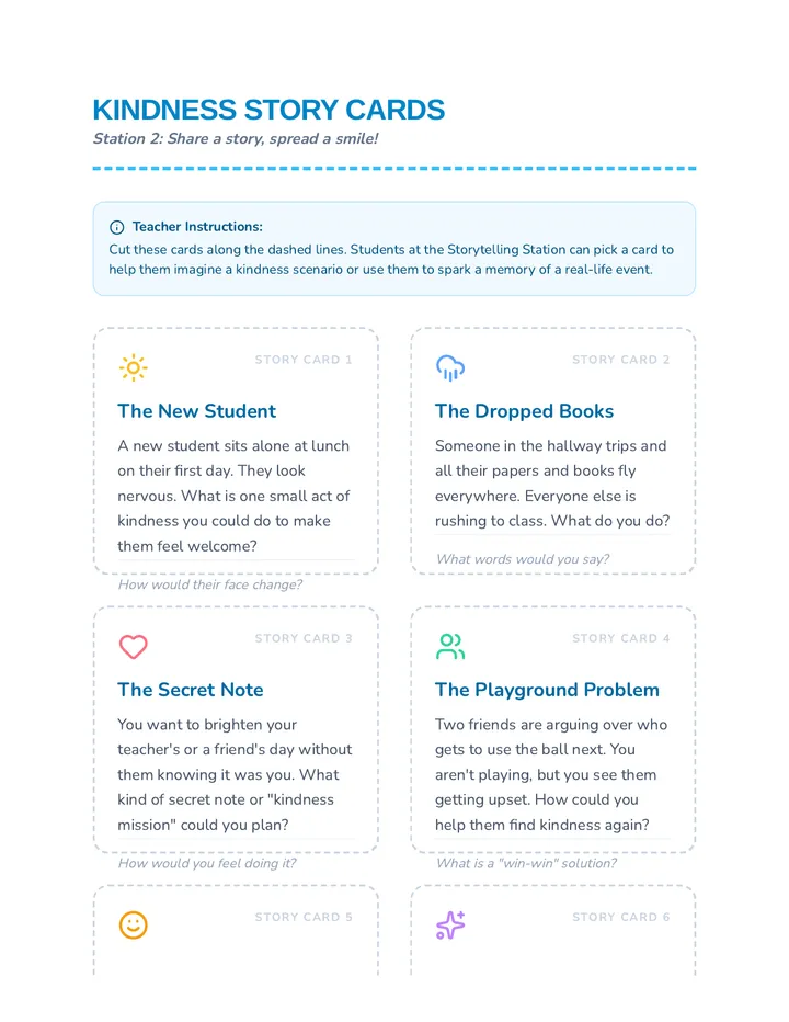 Kindness Story Cards
