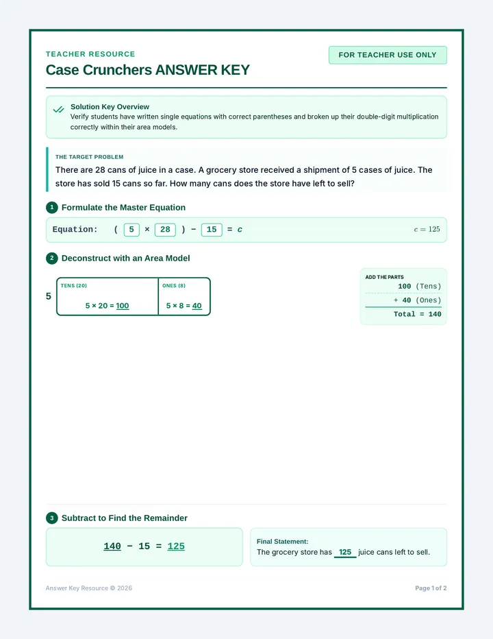 Case Crunchers Answer Key