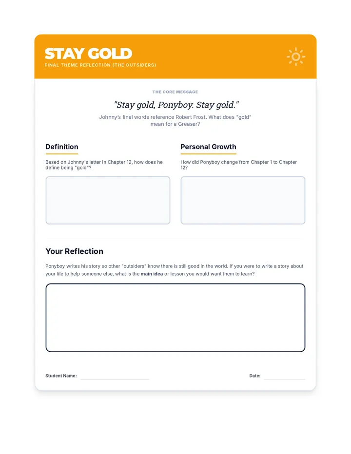 Stay Gold Final Reflection 10-12