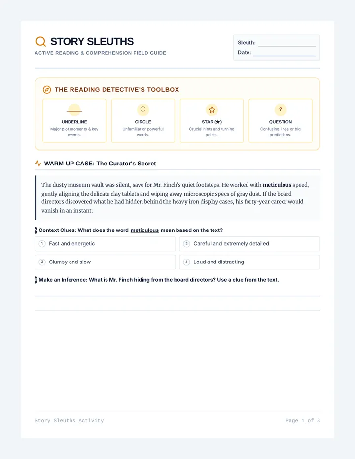 Story Sleuths Student Workbook