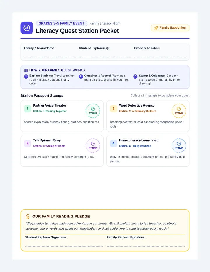 Literacy Quest Station Packet
