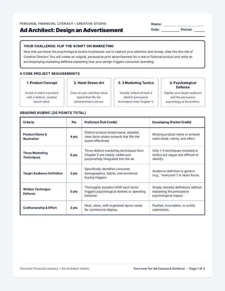 Ad Architect Project Sheet