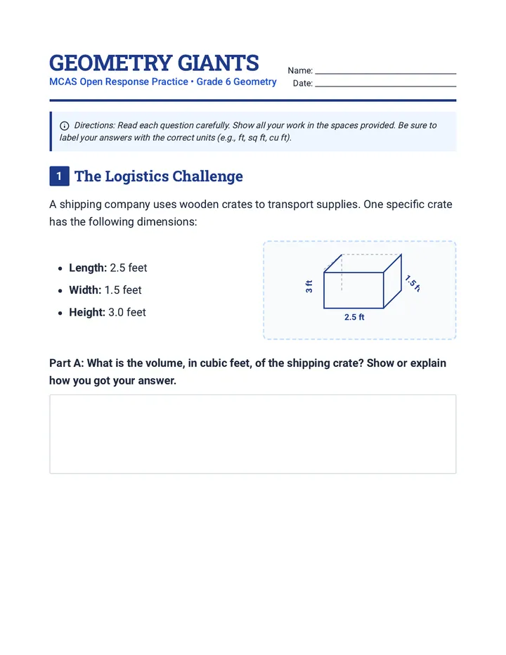 Geometry Giants Worksheet