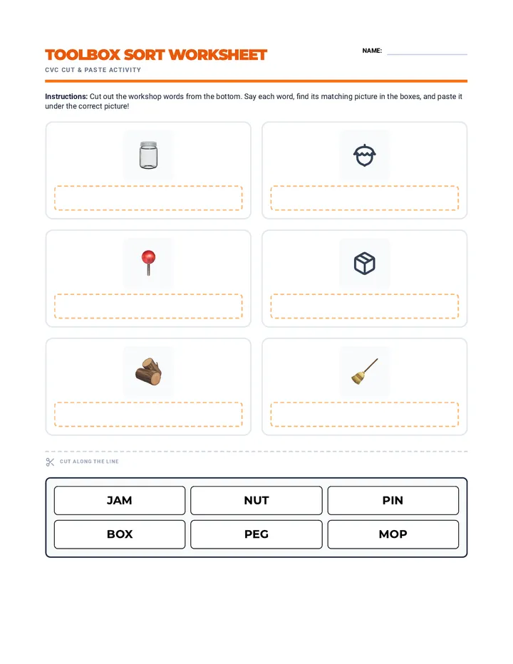 Tool Sort Worksheet