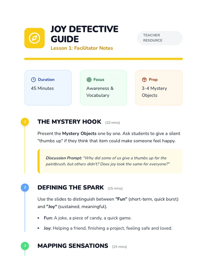Joy Detective Guide