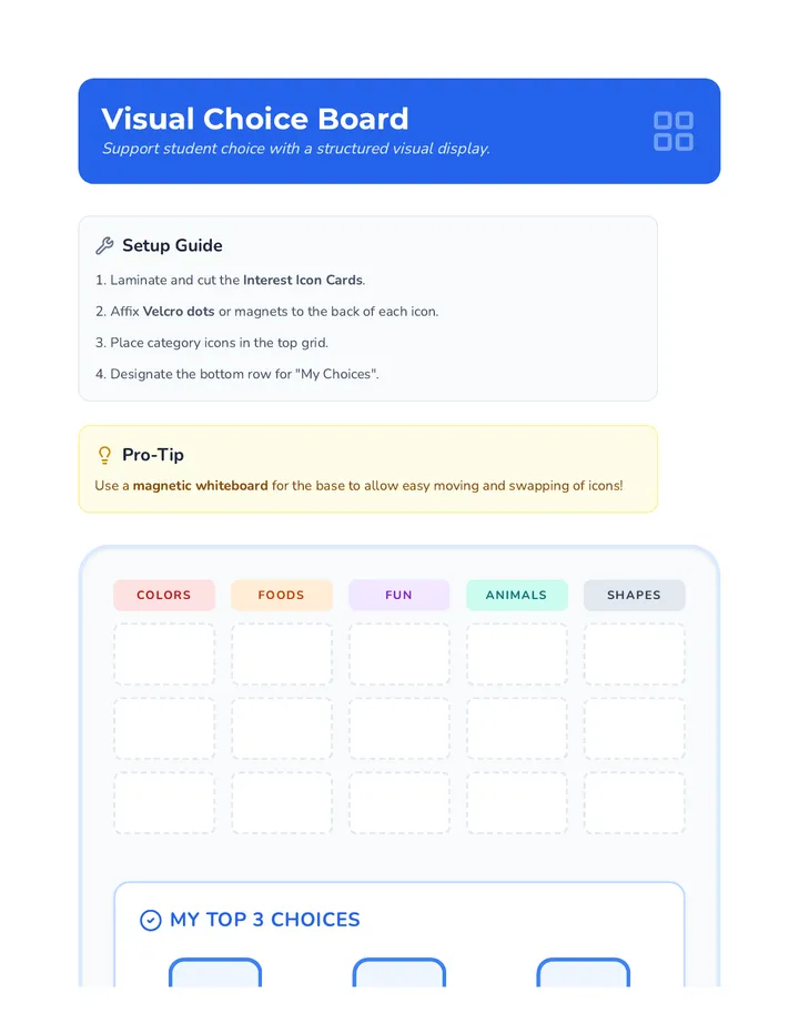 Visual Choice Board