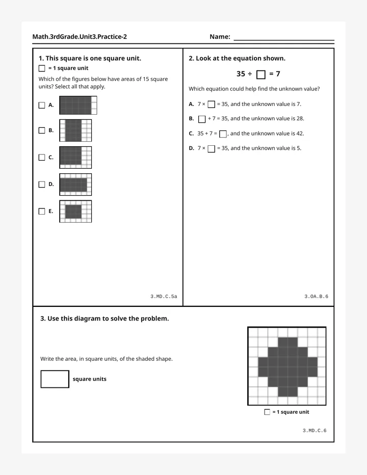 Unit Three Practice Test