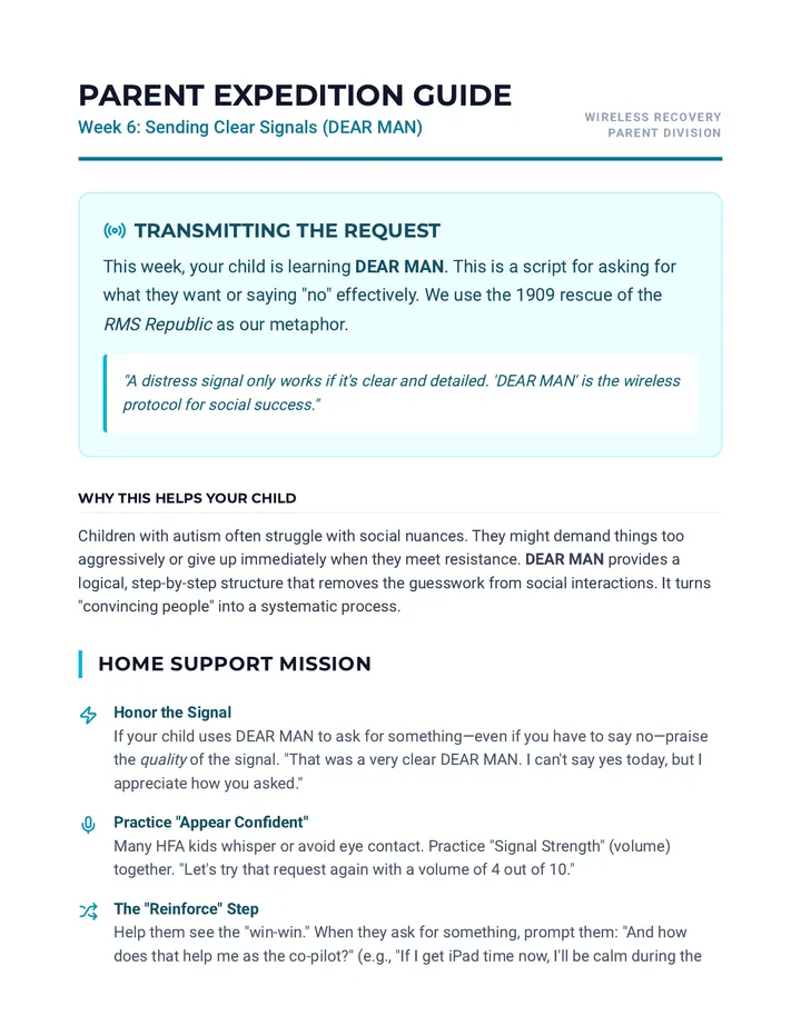 SOS Signal DEAR MAN Parent Guide