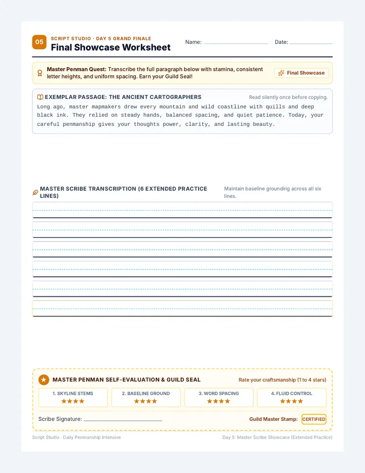 Final Showcase Worksheet