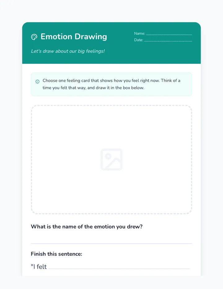 Emotion Drawing Worksheet