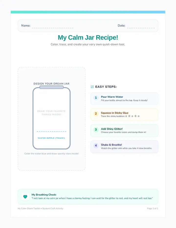 Calm Jar Student Craft Guide