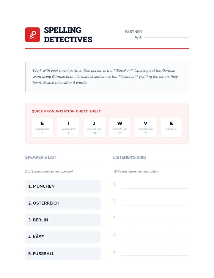 Laut Truppe Spelling Detectives Worksheet