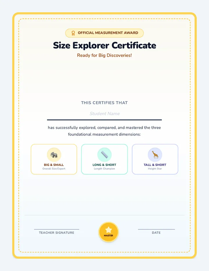Size Master Certificate