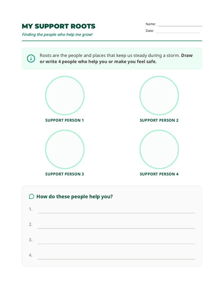 Support Roots Worksheet