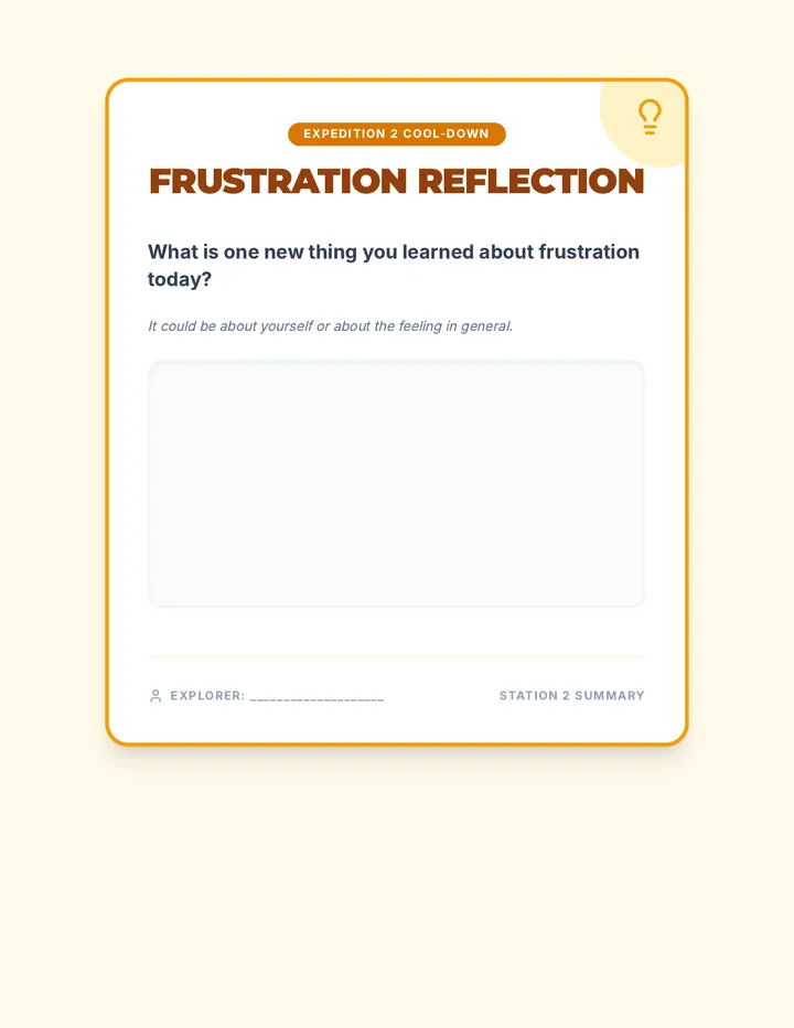 Frustration Reflection Cool Down