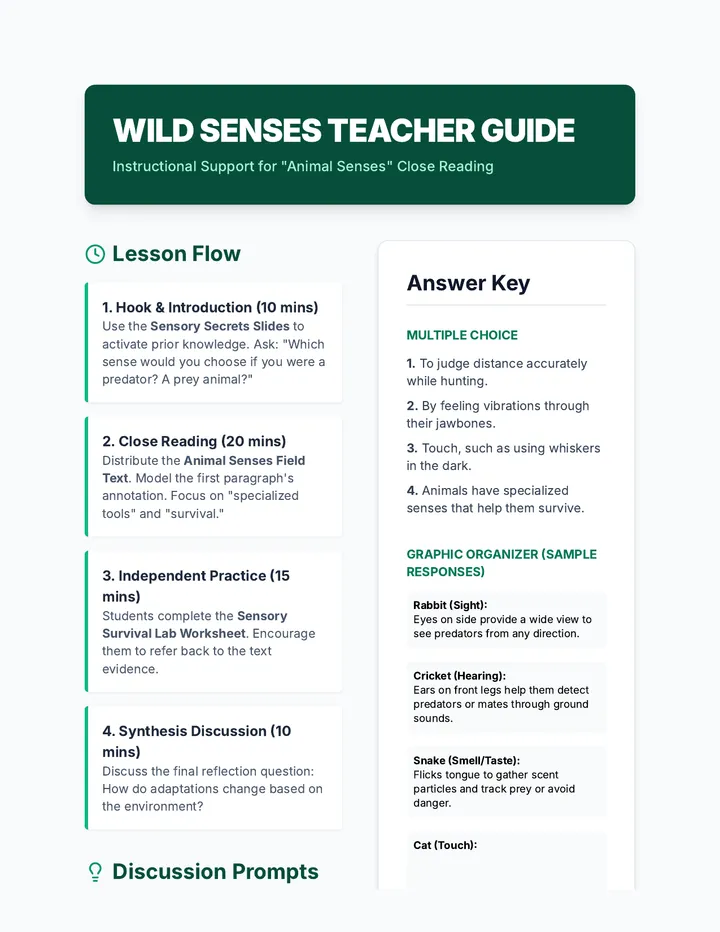Wild Senses Teacher Guide