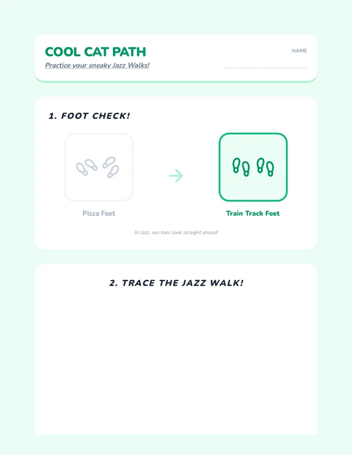 Jazz Walk Path Worksheet