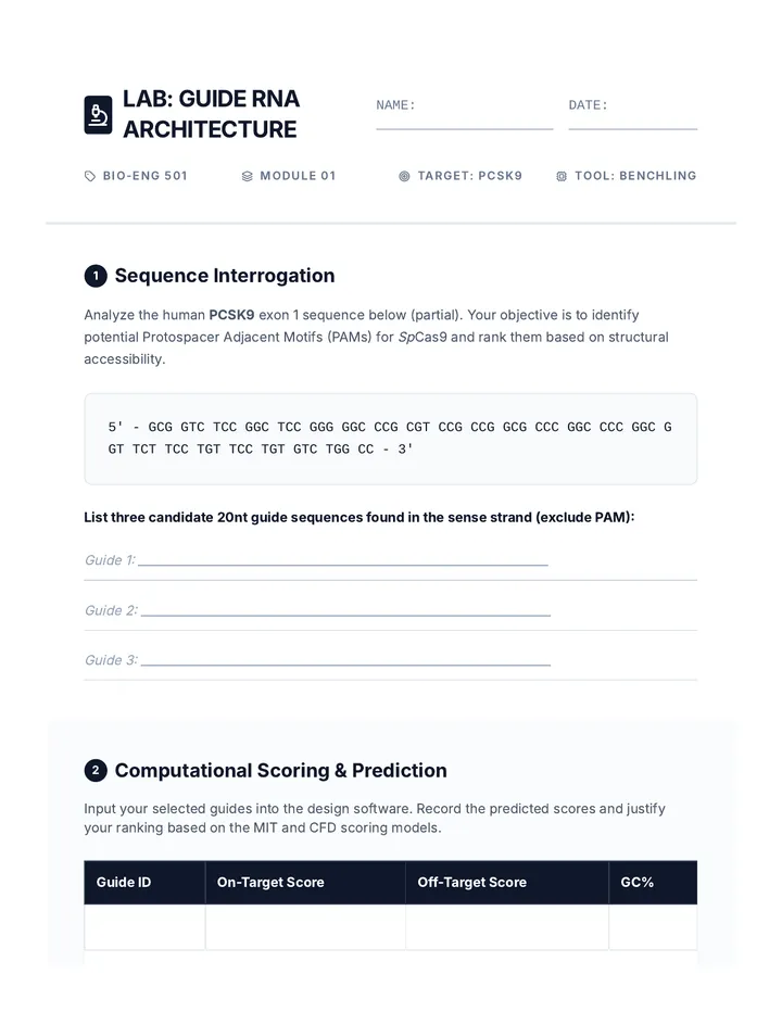 Guide RNA Design Lab Worksheet