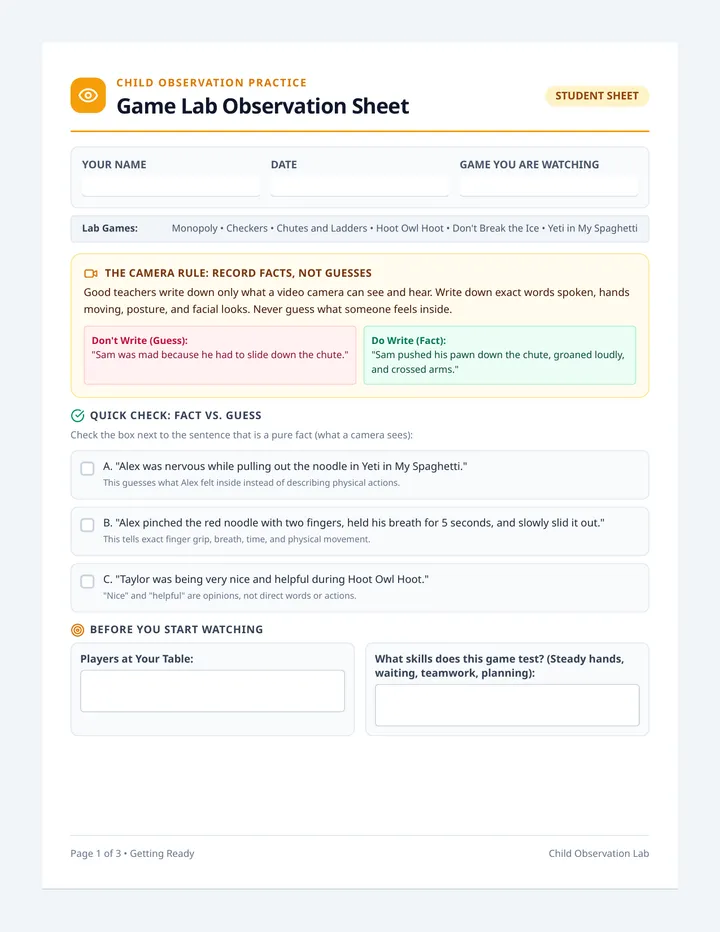 Game Lab Observation Protocol