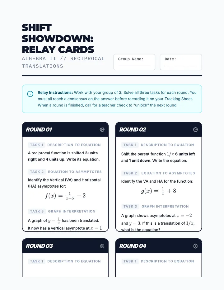 Relay Challenge Cards