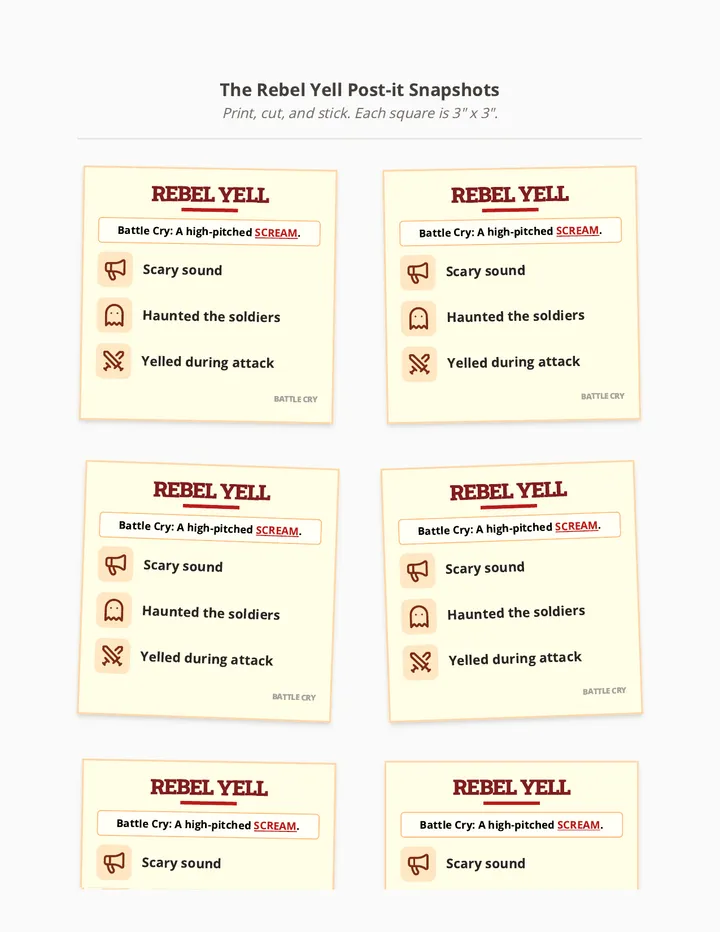 Rebel Yell Post-it Snapshots
