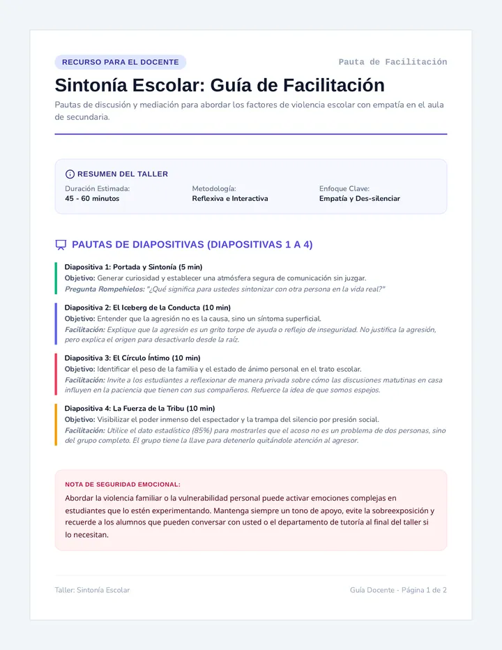 Sintonía Escolar Guía Docente