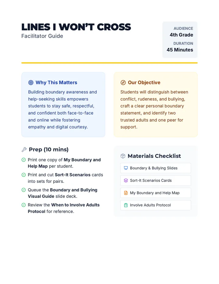 Lines I Won’t Cross Facilitator Guide