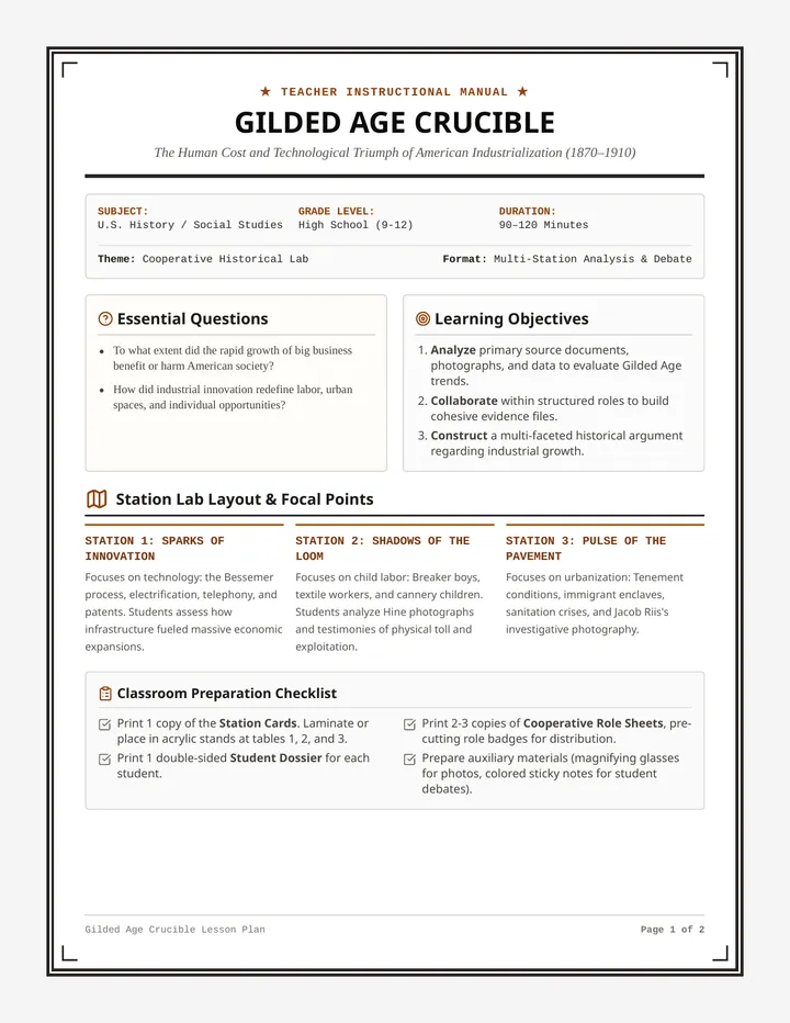 Crucible Lesson Plan