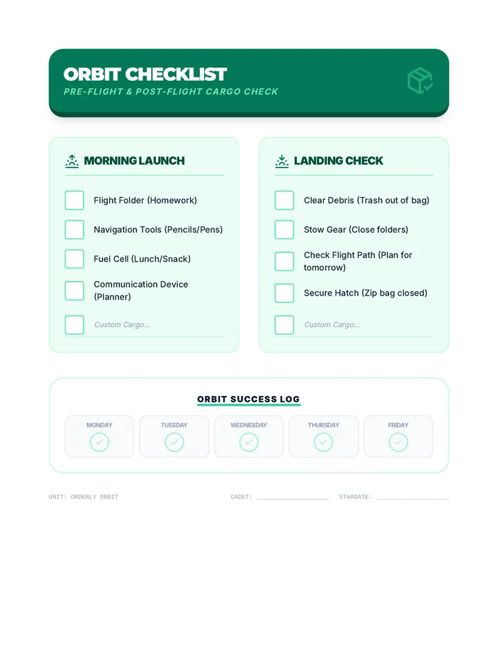 Orbit Organizer Checklist