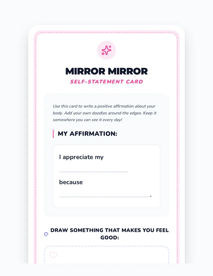 Positive Self-Statement Card