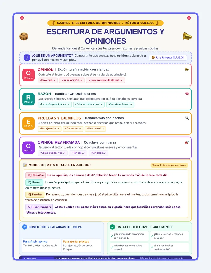 Argument Writing Anchor Chart