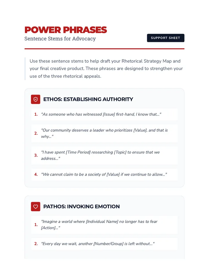 Advocacy Stems Handout