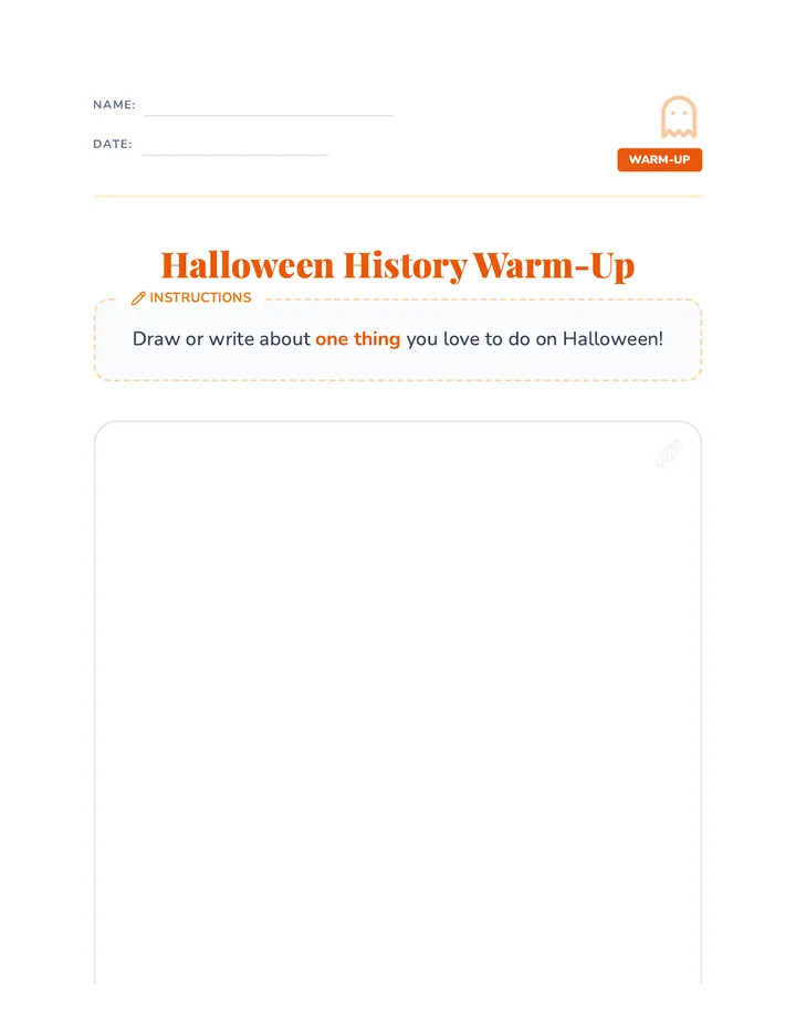 Halloween History Warm Up