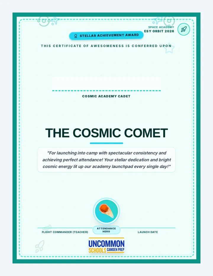 Space Academy Certificates