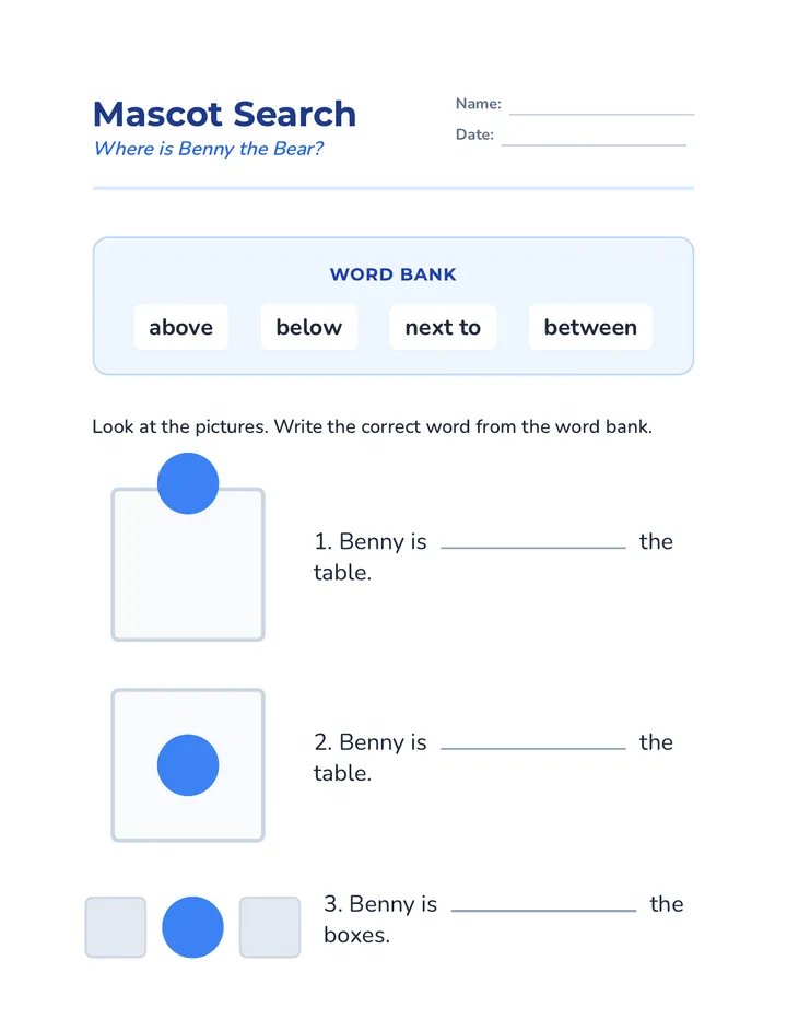 Mascot Search Worksheet
