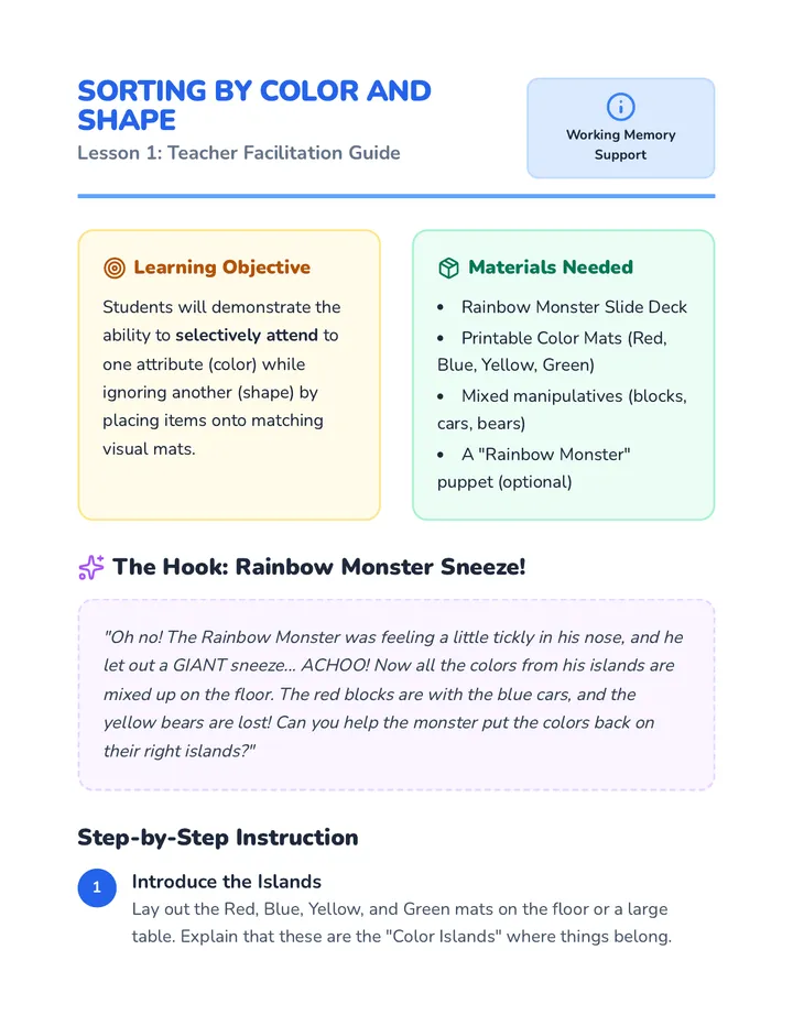Sorting Color Teacher Guide