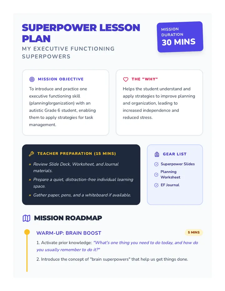 Superpower Lesson Plan