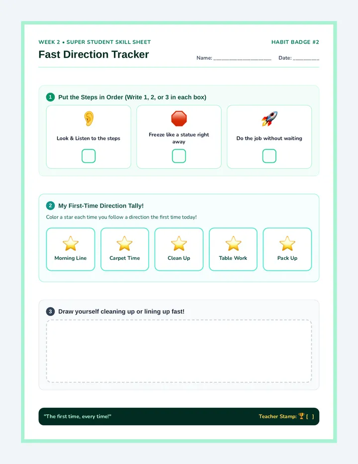 Following Directions Activity