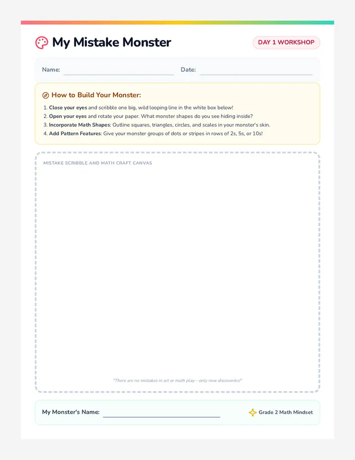 Mistake Monsters Worksheet