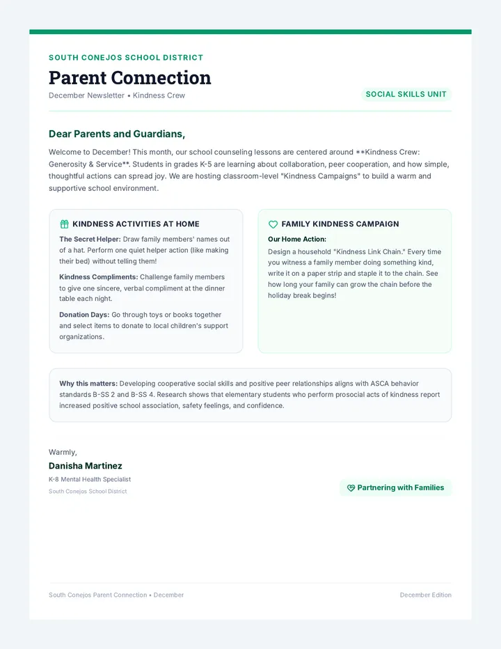 Kindness Crew Newsletter