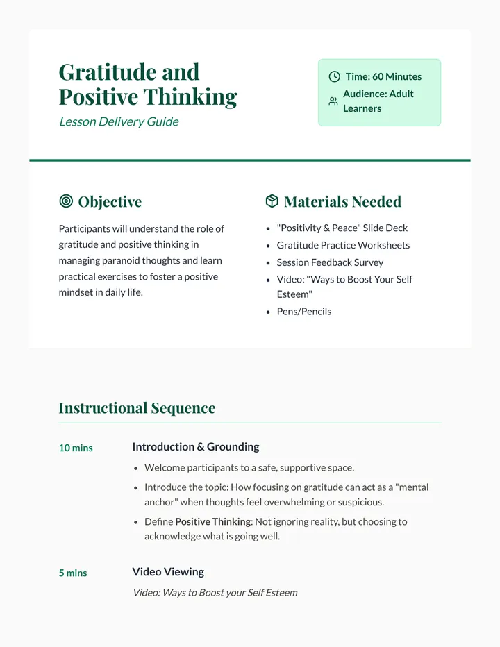 Gratitude Lesson Plan
