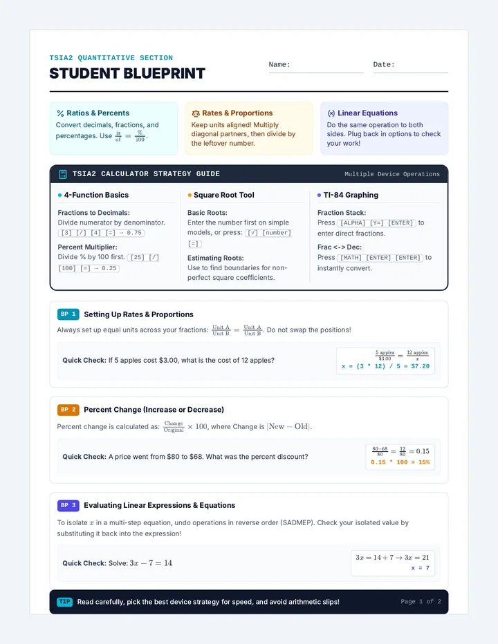 TSIA2 Quantitative Student Handout
