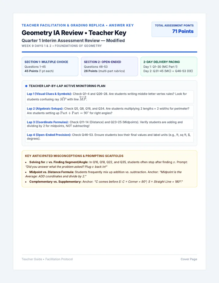 IA Review Teacher Key