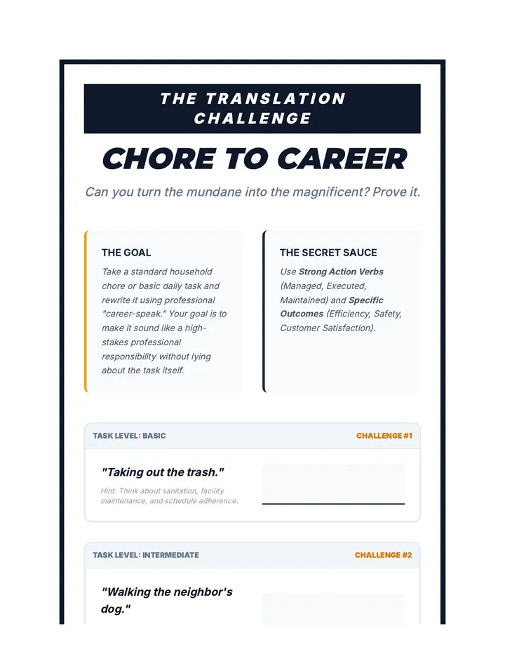 Chore Translation Activity